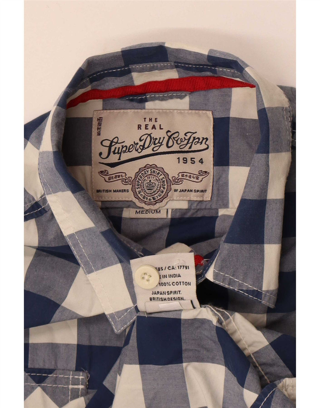 Superdry Herreskjorte Medium Blue Gingham Cotton