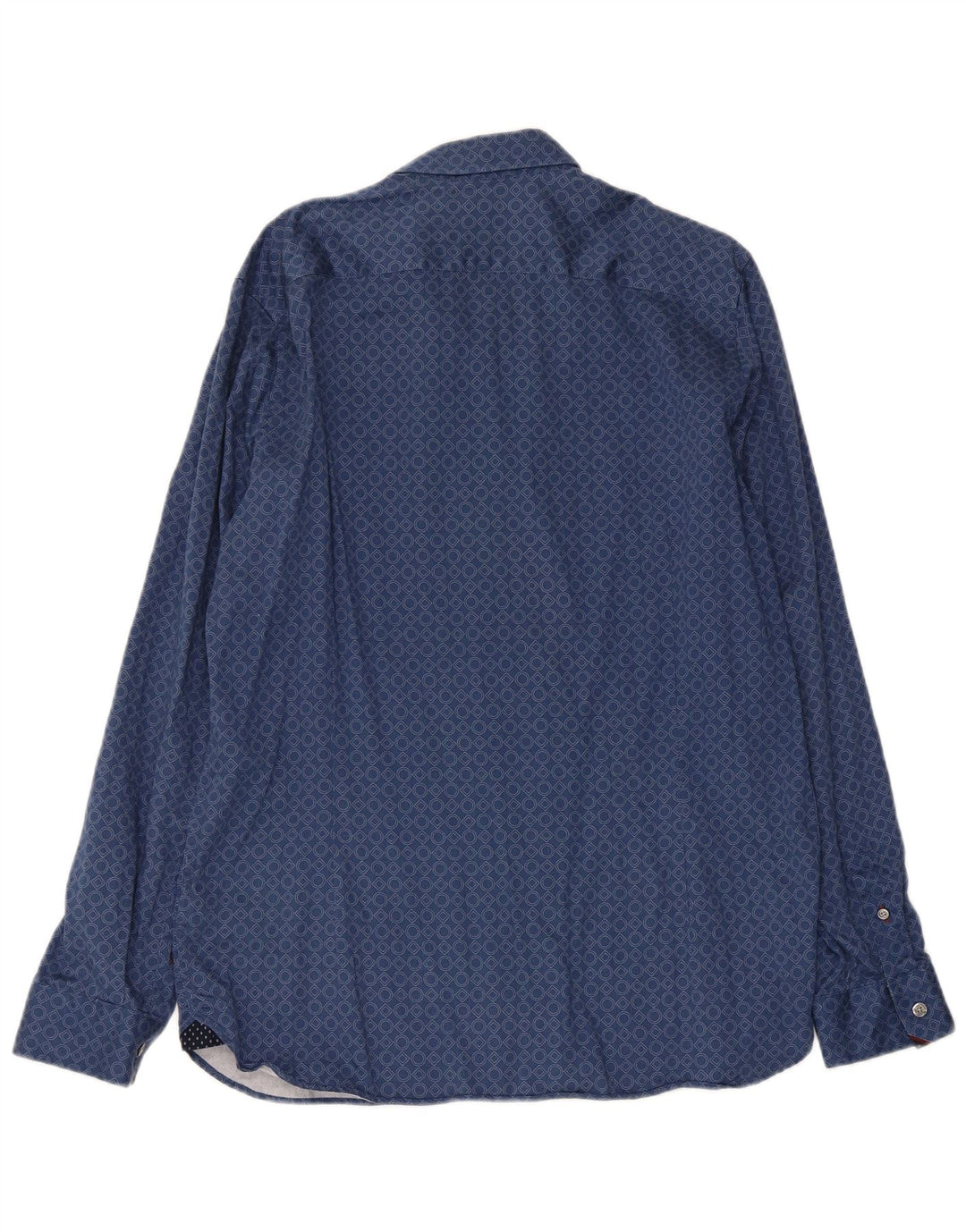 Ted Baker herreskjorte str. 5 XL Blå geometrisk bomuld