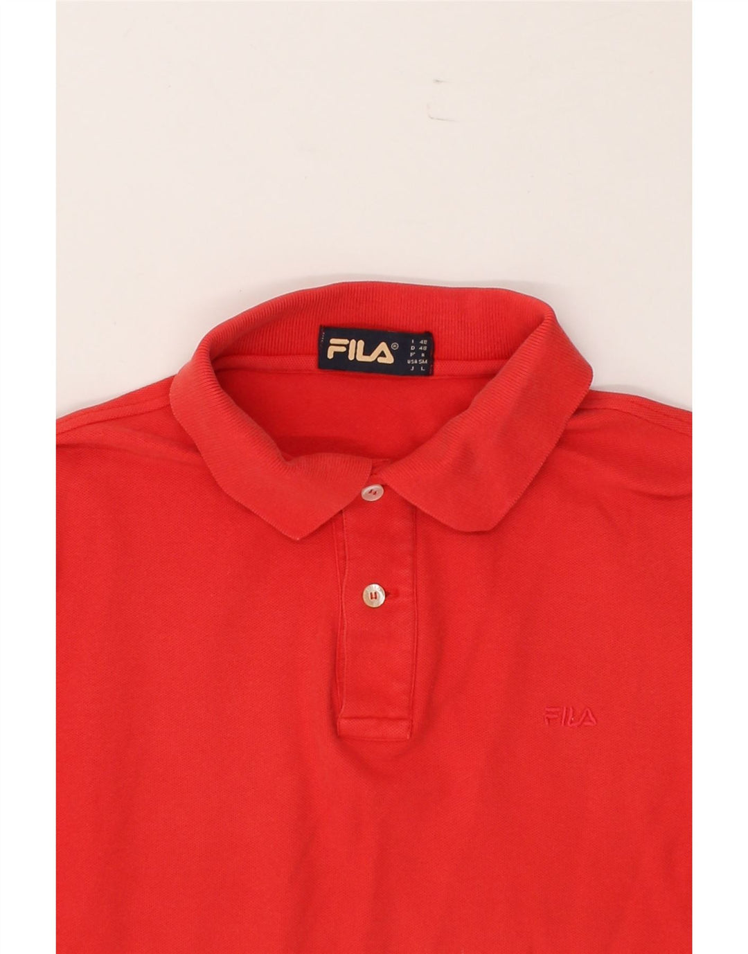 FILA Mens Polo Shirt Small Red Cotton Vintage Fila and Second-Hand Fila from Messina Hembry 