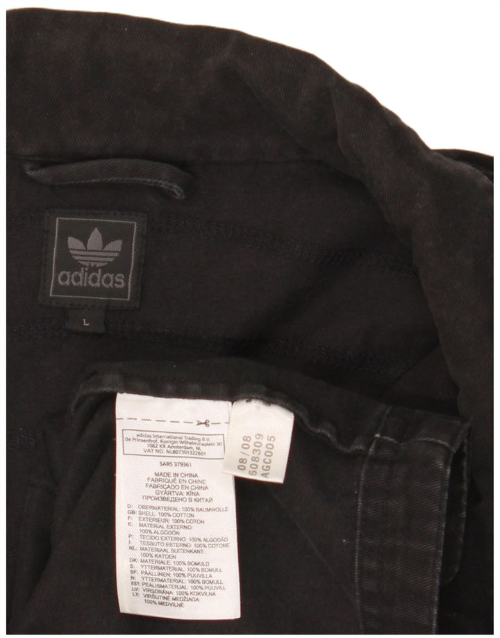 Adidas Herre Military Jacket UK 40 Large Black Bomuld