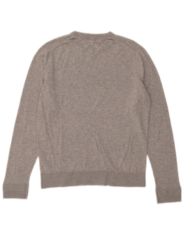 Tommy Hilfiger Dame Jumper Sweater UK 12 Medium Grå Bomuld