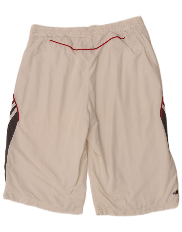 Adidas Herre Climalite Sportshorts Large White Colourblock Polyester