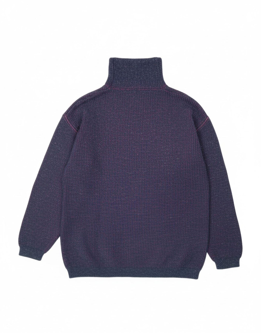 CARRERA Womens Zip Neck Jumper Sweater Medium Navy Blue Flecked Acrylic