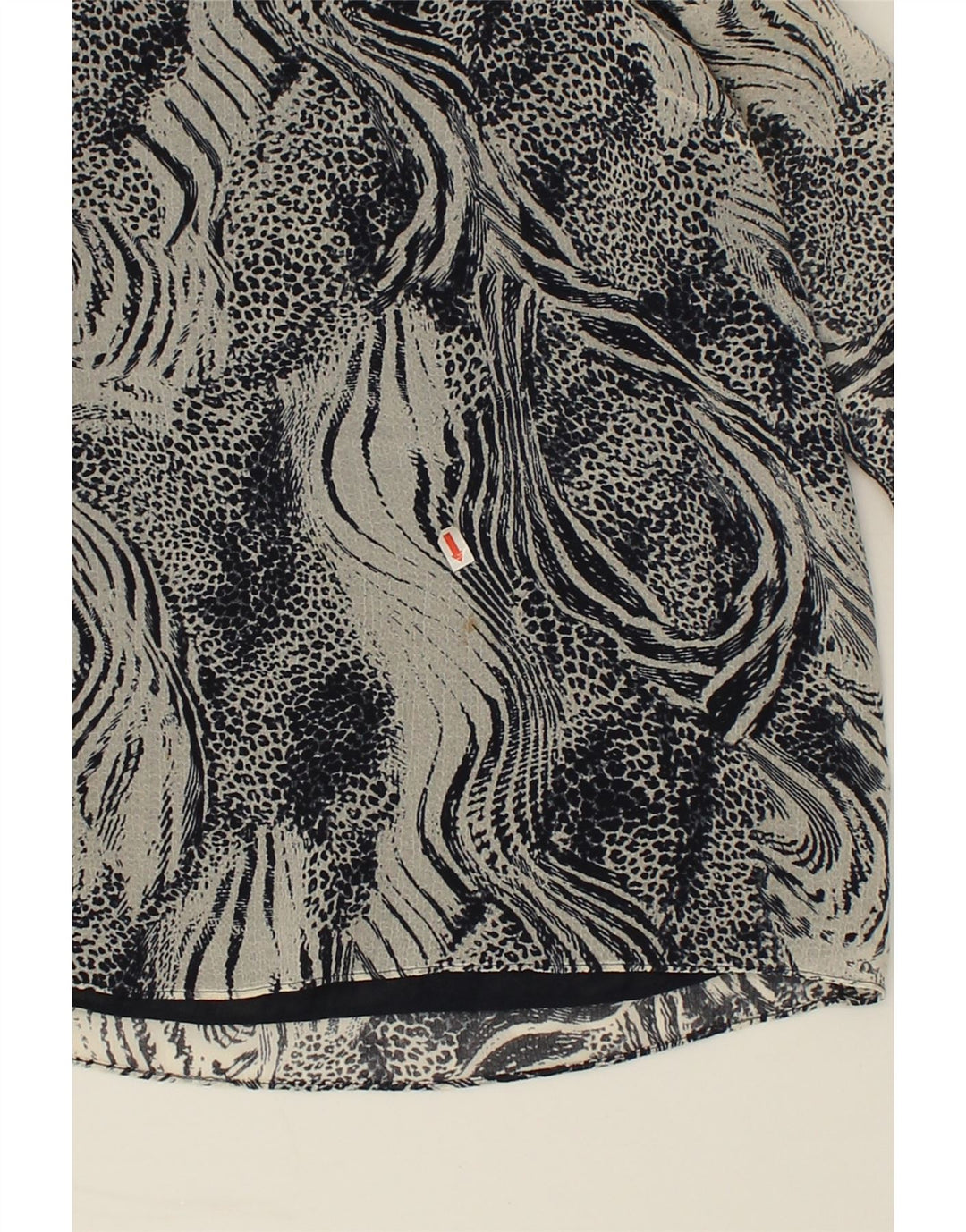 WHISTLES Womens 3/4 Sleeve Blouse Top UK 10 Small Grey Animal Print | Vintage Whistles | Thrift | Second-Hand Whistles | Used Clothing | Messina Hembry 
