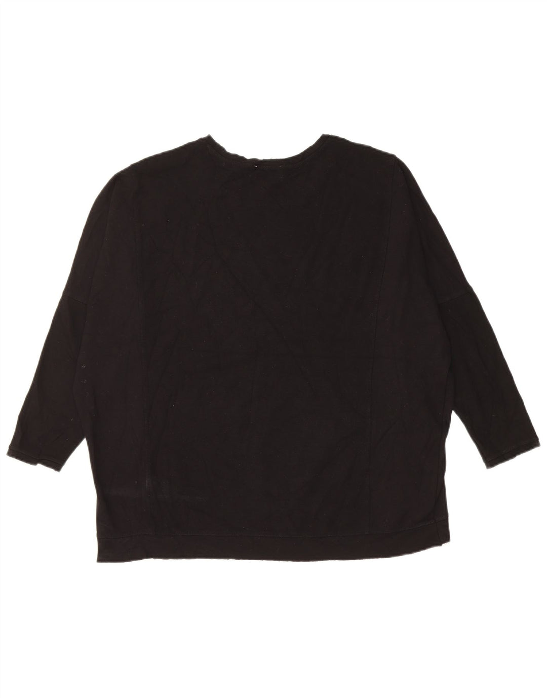 Zara Dame 3/4 ærmet oversize sweatshirt trøje UK 14 Medium Sort