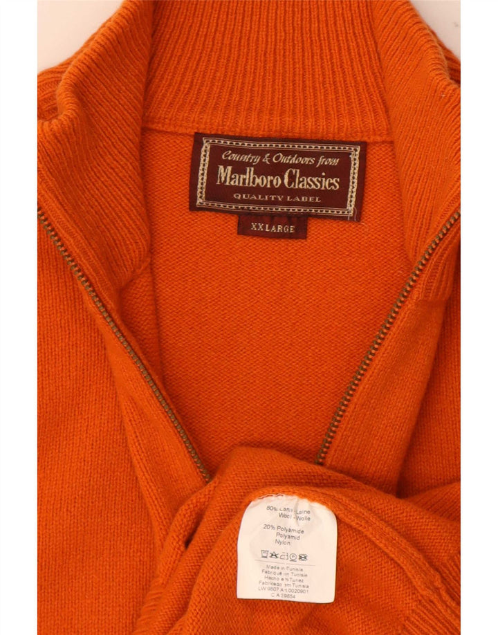 Marlboro Classics Herre Zip Neck Jumper Sweater 2XL Orange Uld