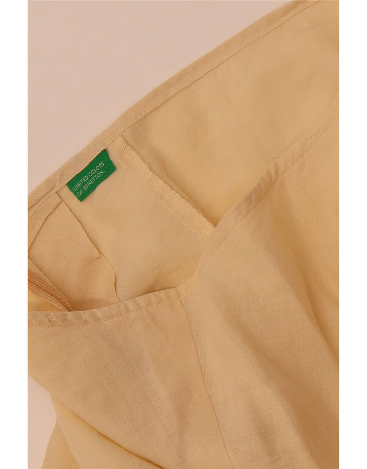 Benetton Dame A-Line nederdel W28 Medium Gul