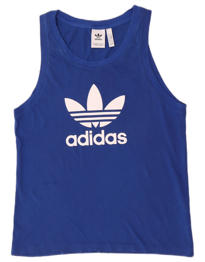 Adidas Herre Grafisk Vest Top Medium Blue Bomuld