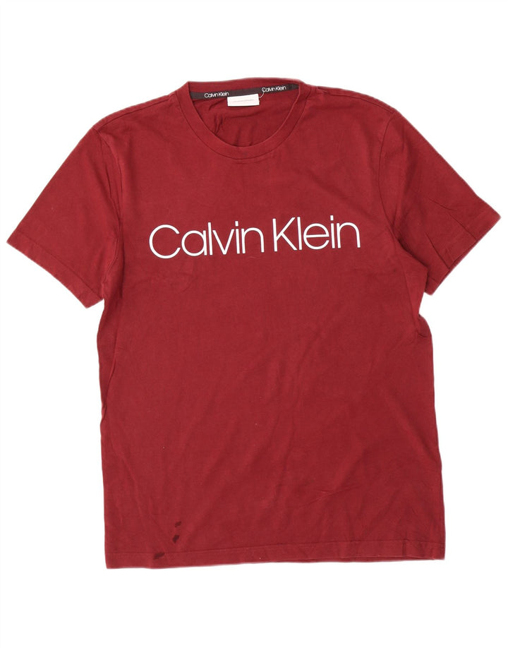 Calvin Klein Herre grafisk T-shirt Top Medium Rød Bomuld