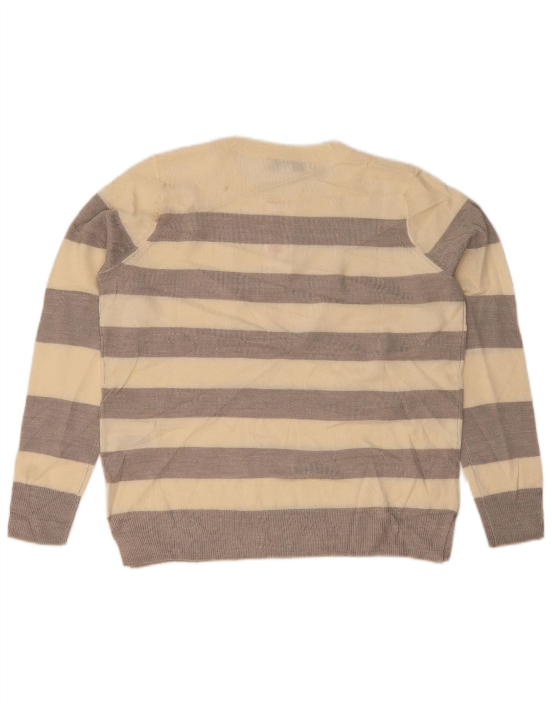 Marks & Spencer Dame sweater med rund hals DK 10 Små beige stribet