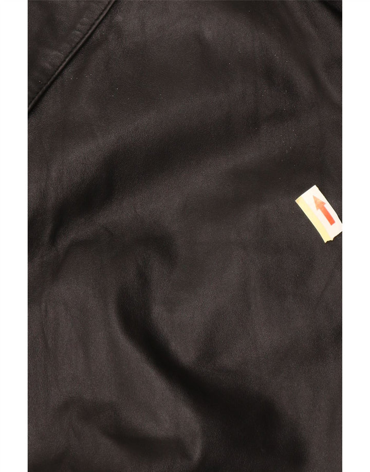 Herre læderfrakke EU 50 Large Black Læder