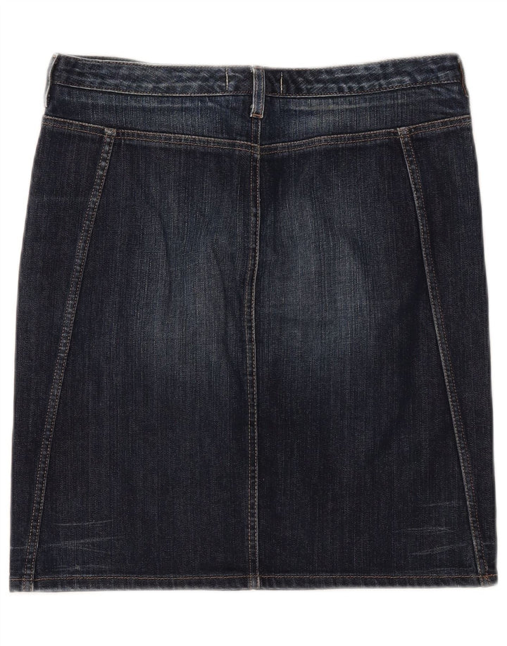 Benetton Dame Denim Nederdel IT 44 Medium W32 Marineblå Bomuld
