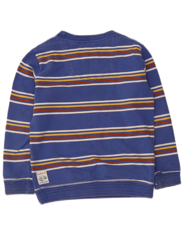 Fat Face Boys Sweatshirt Jumper 5-6 år Blå Stribet Bomuld