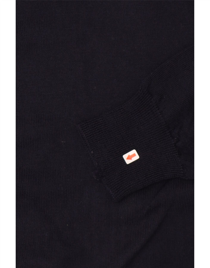 Ungaro Herre Crew Neck Jumper Sweater IT 48 Small Navy Blue Wool
