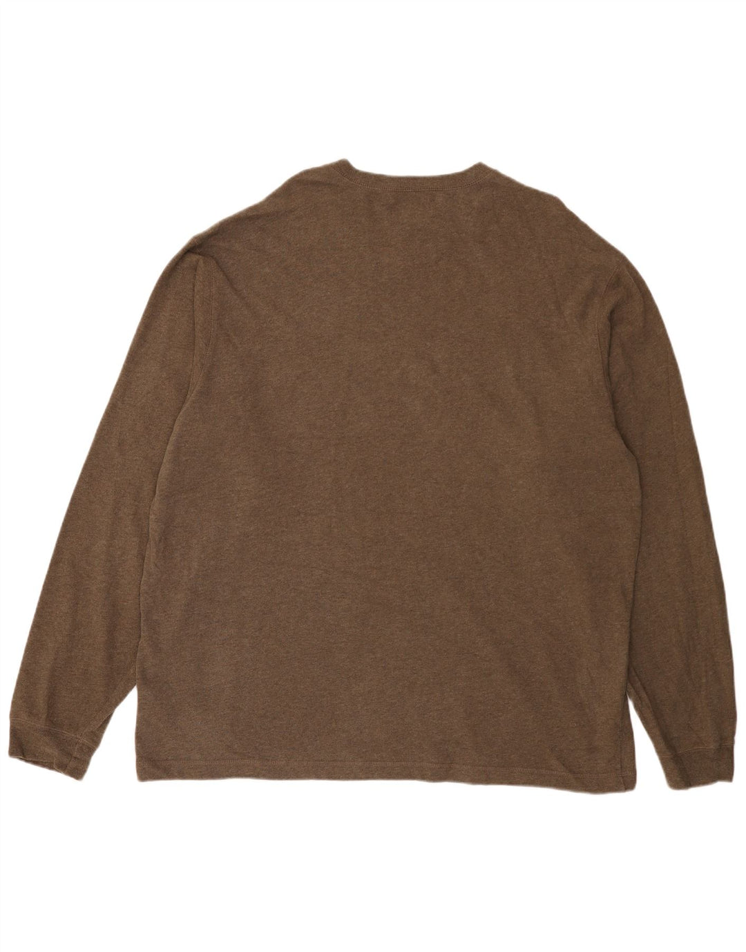 EDDIE BAUER Langærmet mænds høj top XL Brun Colourblock Bomuld