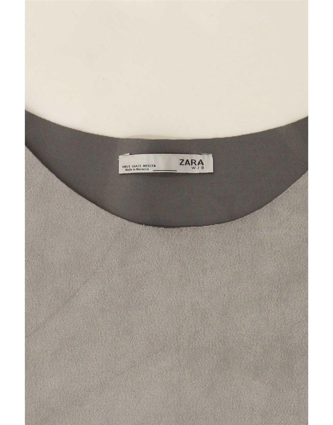 Zara Dame Bluse Top UK 10 Small Grey Colourblock