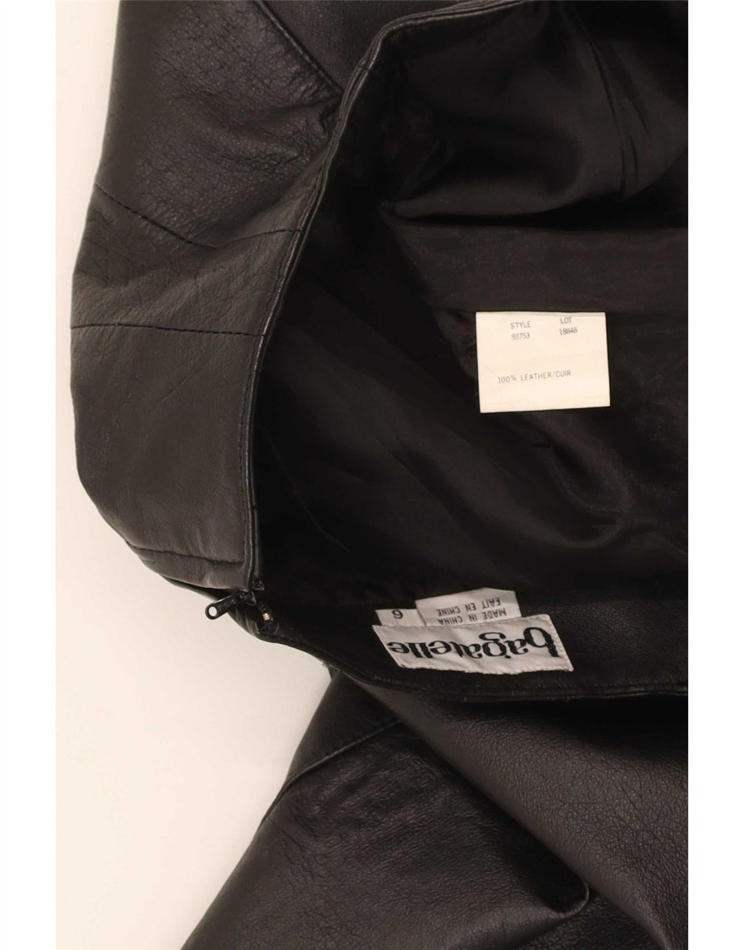 Bagatelle Dame Mini Læder Nederdel UK 6 XS W24 Sort