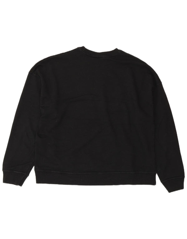 CHAMPION Dame Grafisk Oversized Sweatshirt Jumper UK 18 XL Sort