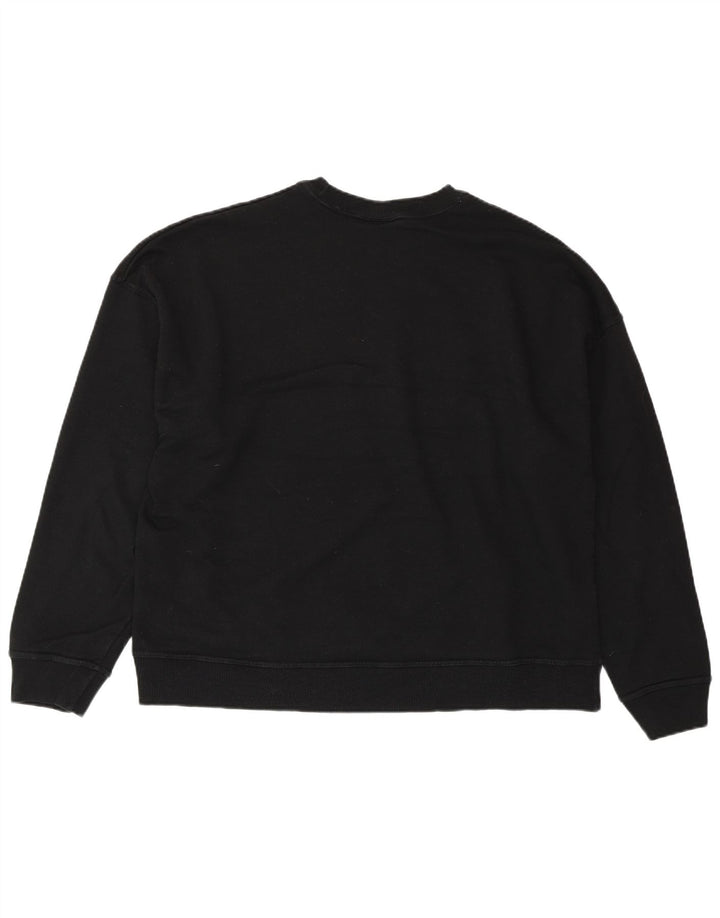 CHAMPION Dame Grafisk Oversized Sweatshirt Jumper UK 18 XL Sort