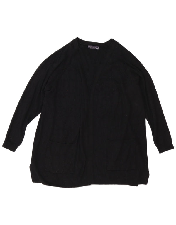 Marks & Spencer Womens Open Cardigan Sweater UK 18 XL Sort Viscose