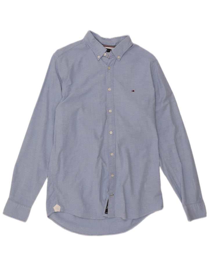 TOMMY HILFIGER Slim Fit skjorte til mænd mellemblå bomuld