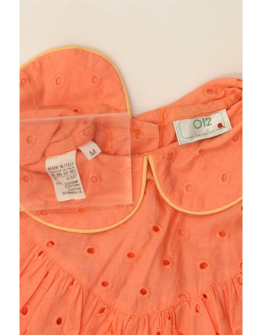 Benetton Dame teltkjole UK 14 Medium Orange Bomuld