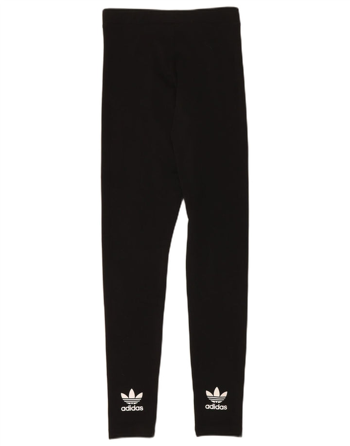 ADIDAS Grafiske Leggings til kvinder UK 10 Lille sort polyester