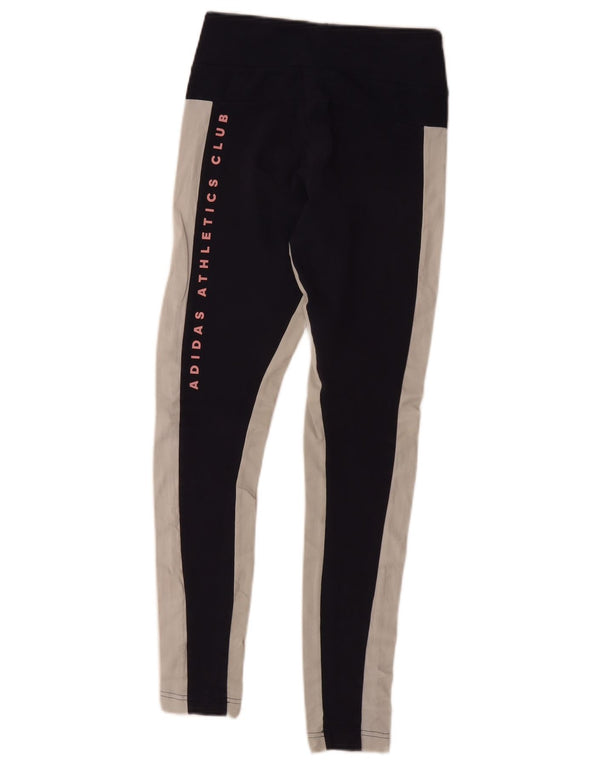 Adidas Grafiske Leggings til kvinder UK 4 XS Navy Blue Colourblock