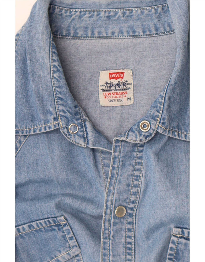 Levi's Kortærmet denimskjorte til mænd mellemblå