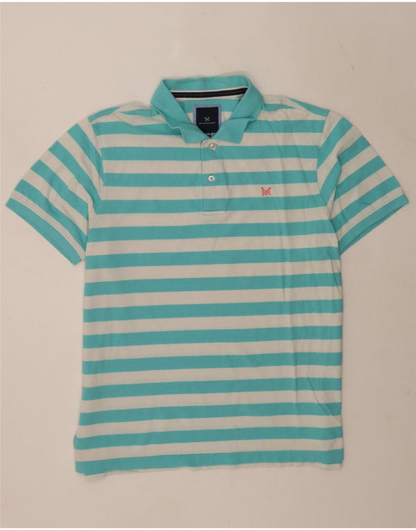 Crew Clothing Herre poloshirt 2XL turkis stribet bomuld