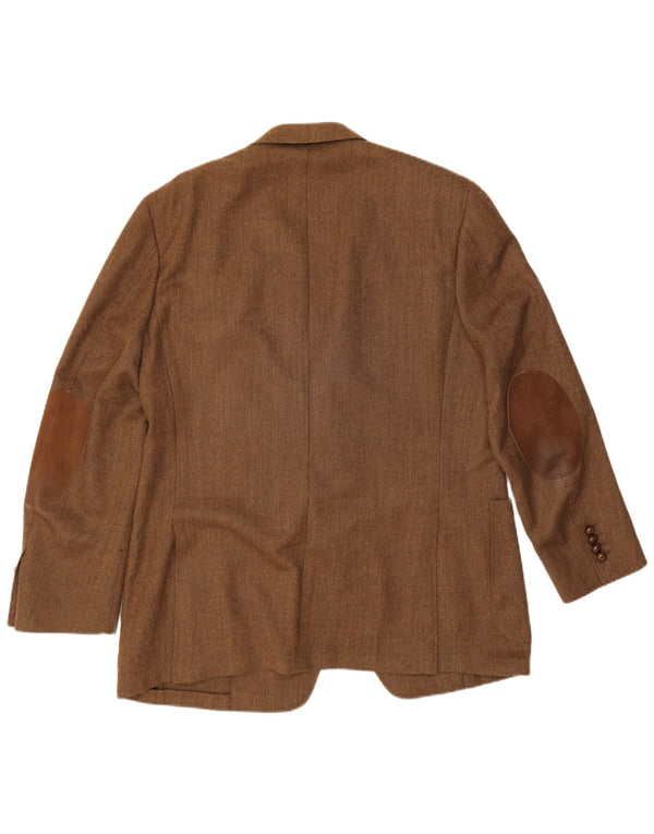 Canali Herre 3-knaps blazerjakke IT 54 2XL Brun Virgin Wool
