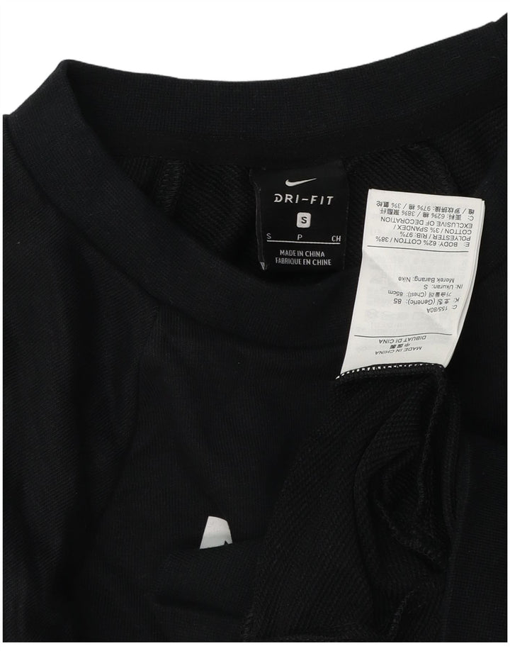 Nike Dame Dri Fit Crop Oversized Sweatshirt Jumper UK 10 Lille Sort