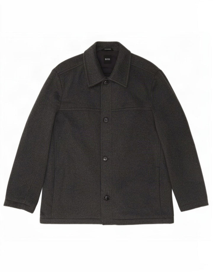 Hugo Boss Herre Overfrakke IT 52 XL Grå Uld