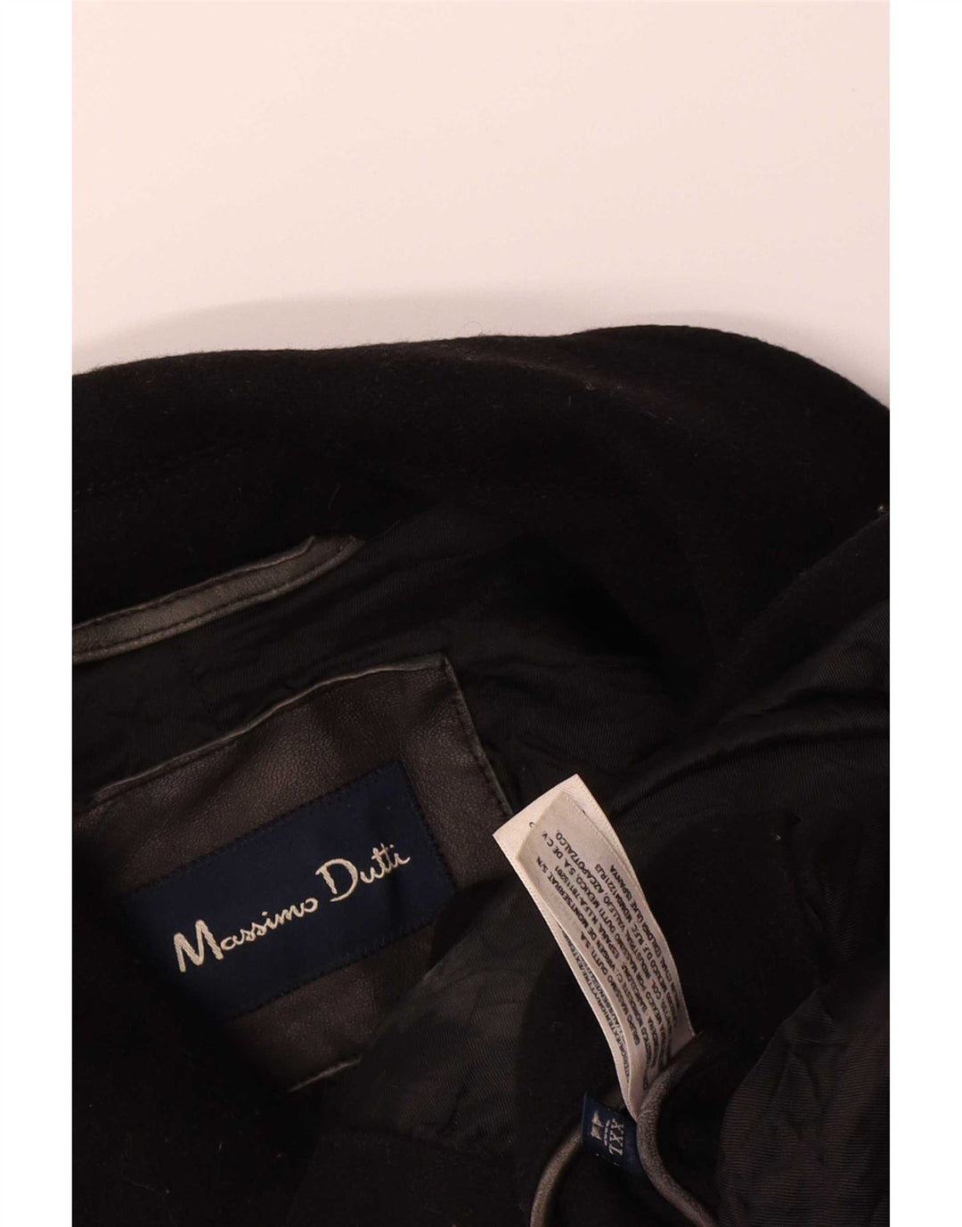 Massimo Dutti Herre Pea Coat UK 44 2XL Sort Uld