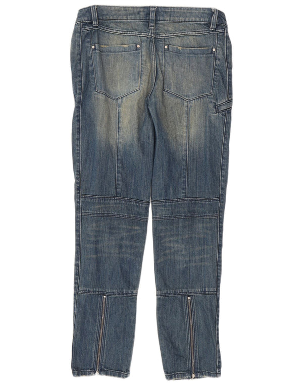 Karen Millen Dame Cargo Slim Jeans UK 10 Small W30 L29 Blue Cotton