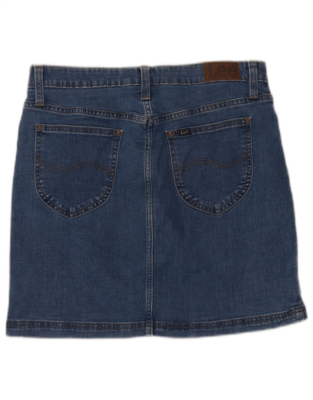 LEE Dame Denim Nederdel US 10 Large W32 Blue Cotton
