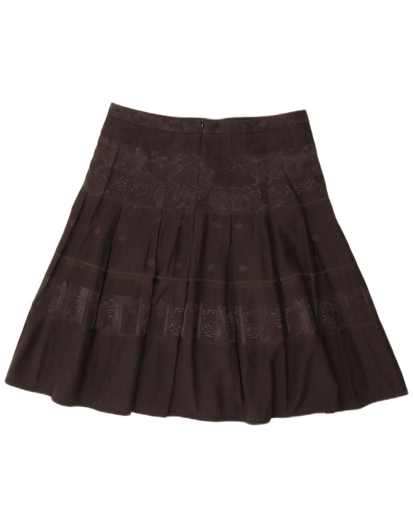 Esprit Womens Plisseret nederdel UK 16 Large W34 Black Floral Polyester