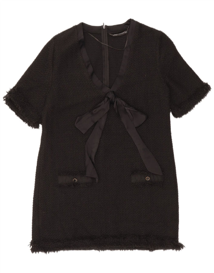 Zara Womens Shift Dress UK 12 Medium Black Acryl