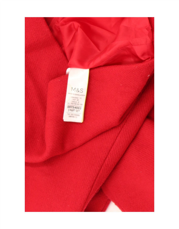 Marks & Spencer Dame Hooded Duffel Coat UK 12 Medium Rød Polyester