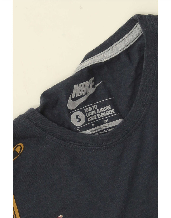 Nike Herre Slim Fit Grafisk T-Shirt Top Lille Marineblå