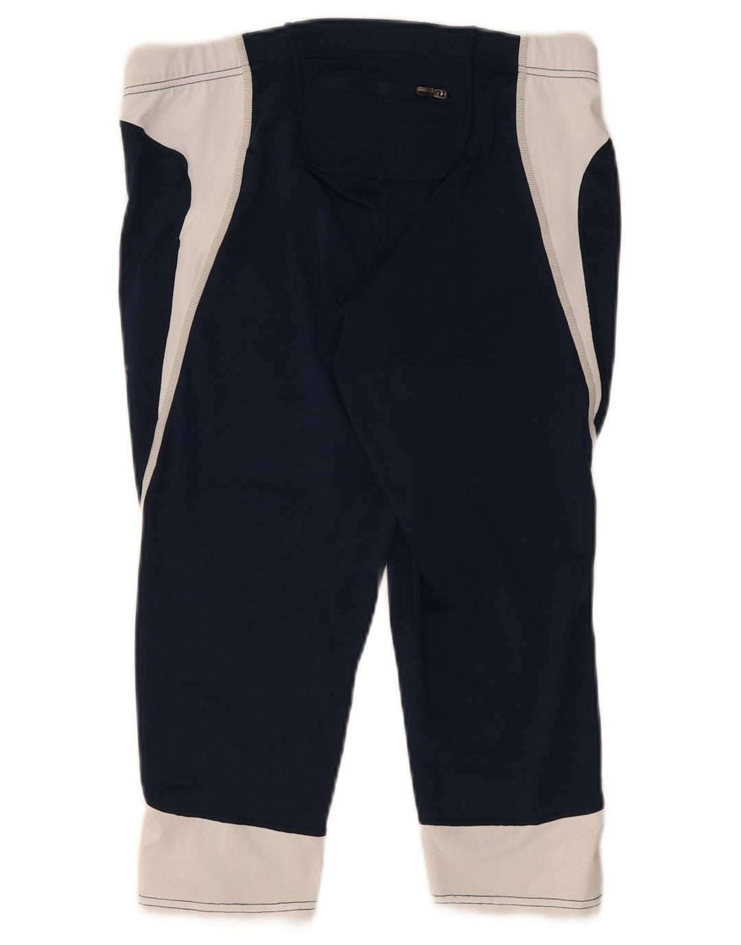 Asics Dame Capri Leggings UK 14 Medium Navy Blue Colourblock Polyester