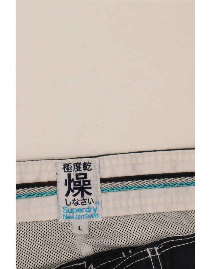 Superdry grafiske badeshorts til mænd store marineblå