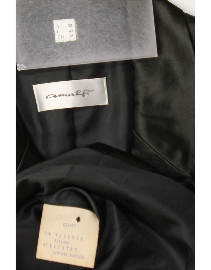 VINTAGE Dame 3-knaps blazerjakke UK 12 Medium Black Viscose