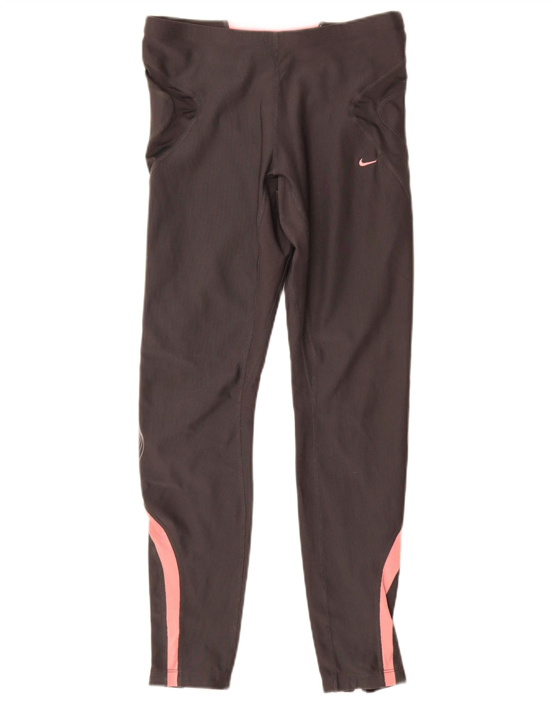 Nike Dame Dri Fit Leggings UK 10/12 Medium Grey Colourblock