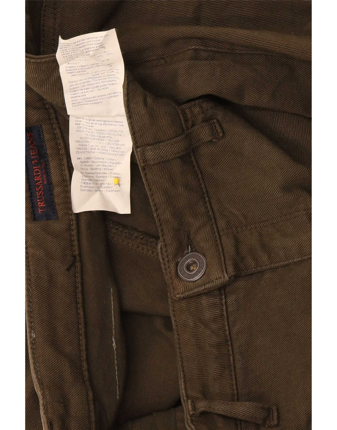 Trussardi Dame Bootcut Jeans W31 L31 Khaki Bomuld
