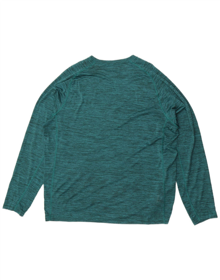 Eddie Bauer Herre Top Langærmet XL Grøn Flecked Polyester