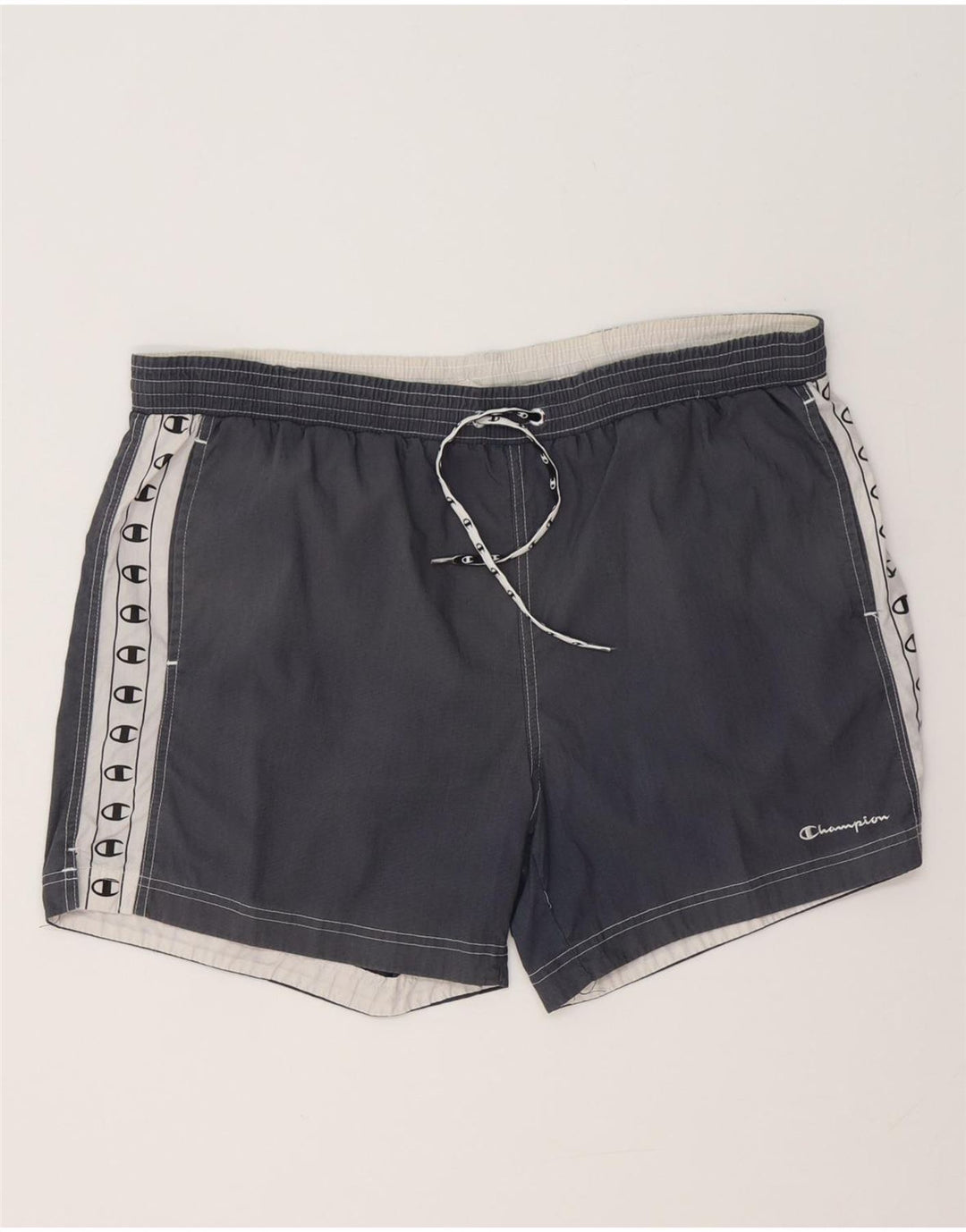Champion Herre grafiske svømmeshorts XL Marineblå Colourblock Bomuld