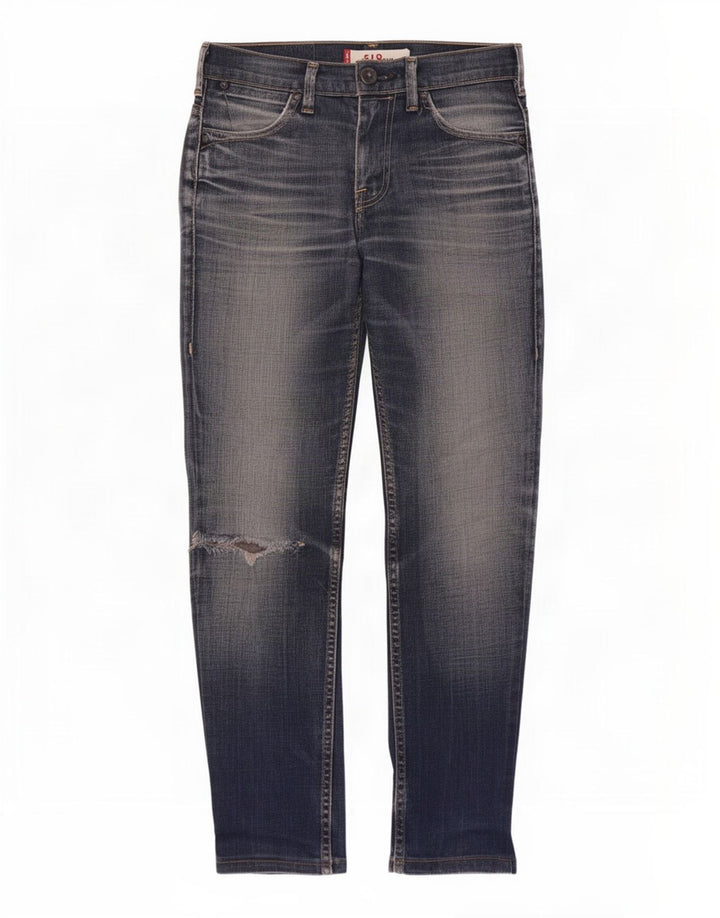 Levi's Womens 519 Distressed Slim Jeans W28 L28 Blå