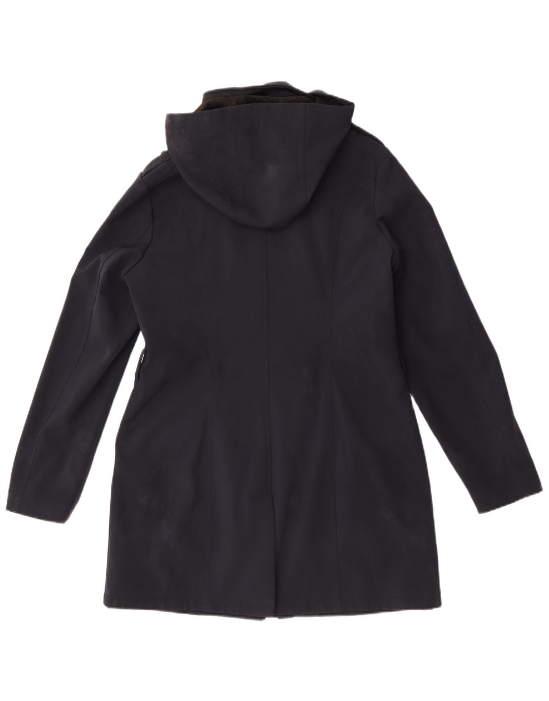 Michael Kors Militær overfrakke med hætte til kvinder UK 14 Medium Navy Blue