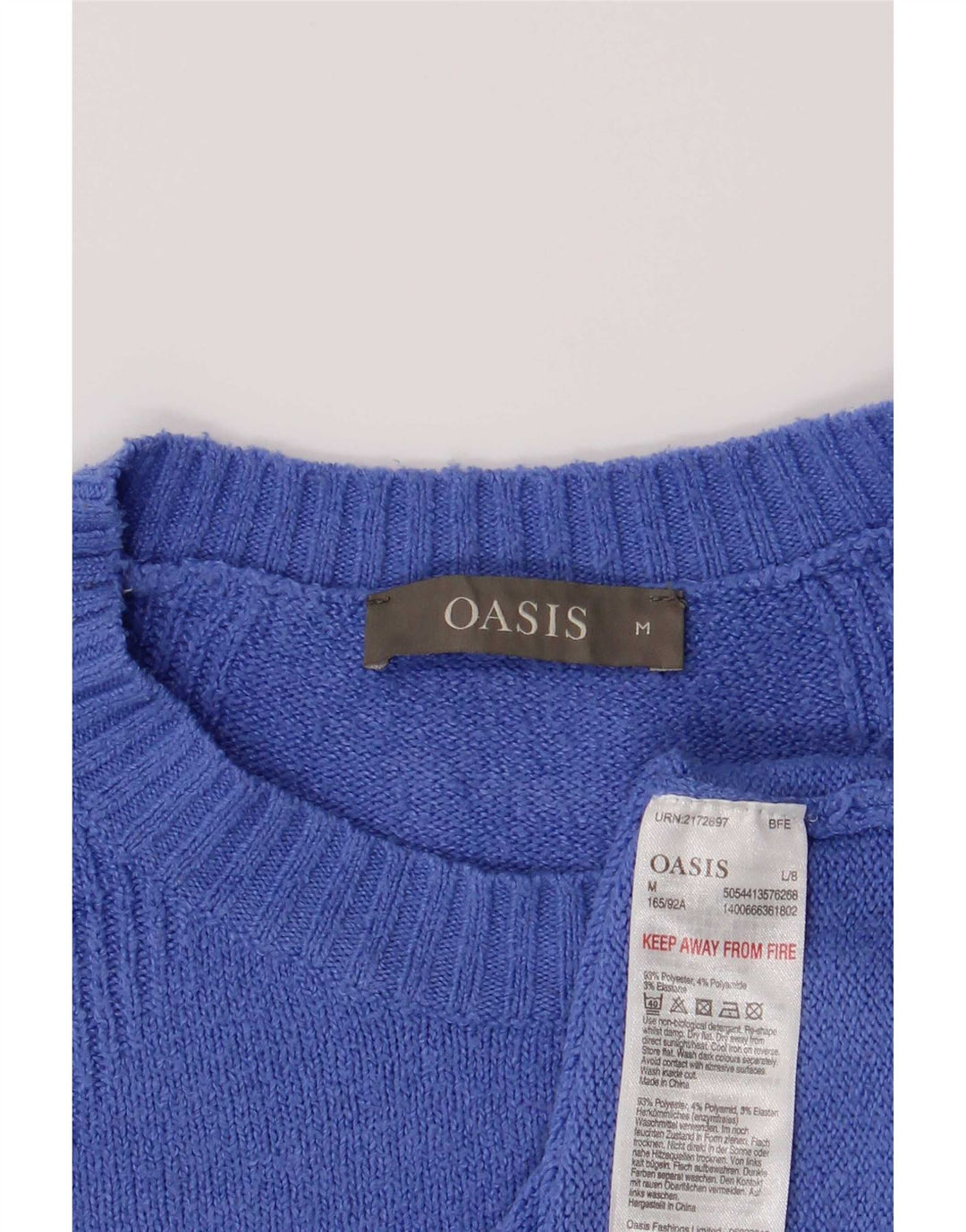 Oasis Dame sweater med rund hals DK 14 Medium Blue Polyester